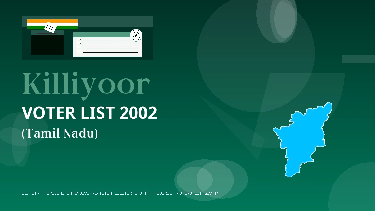 Killiyoor Voter List 2002 PDF Download Tamil Nadu