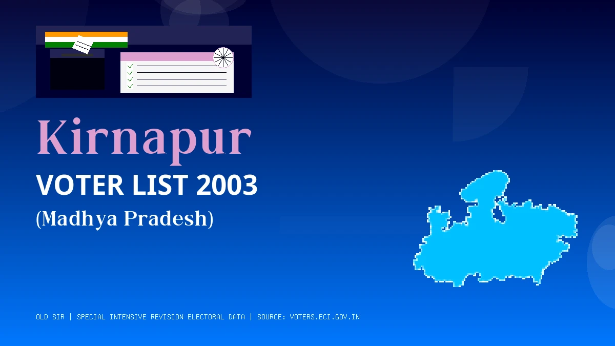 Kirnapur Voter List 2003 PDF Download Madhya Pradesh