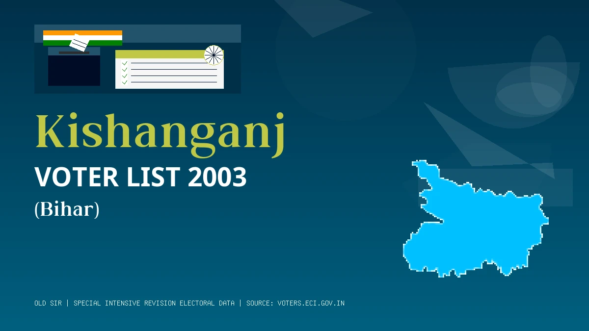 Kishanganj Voter List 2003 PDF Download Bihar