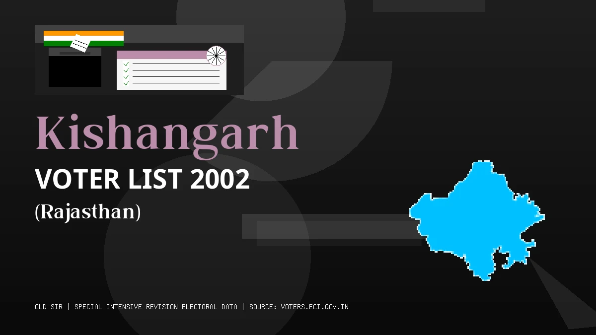 Kishangarh Voter List 2002 PDF Download Rajasthan