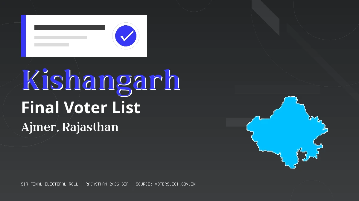 Kishangarh Final Voter List Rajasthan
