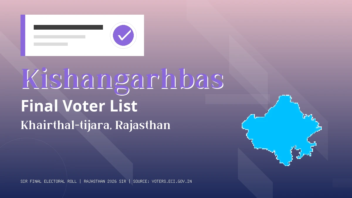 Kishangarhbas Final Voter List Rajasthan