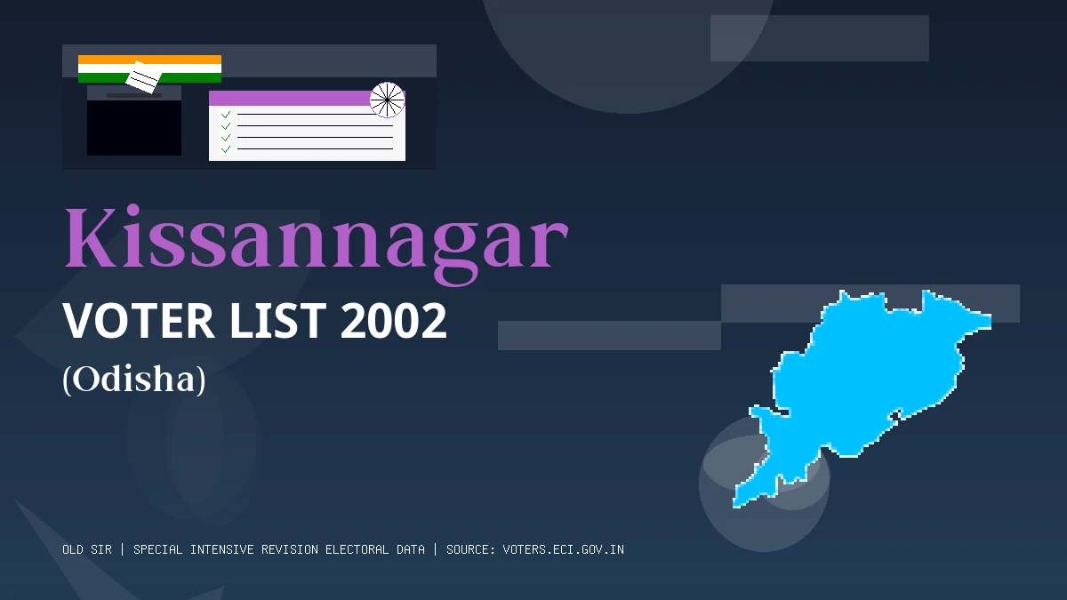 Kissannagar Voter List 2002 PDF Download Odisha