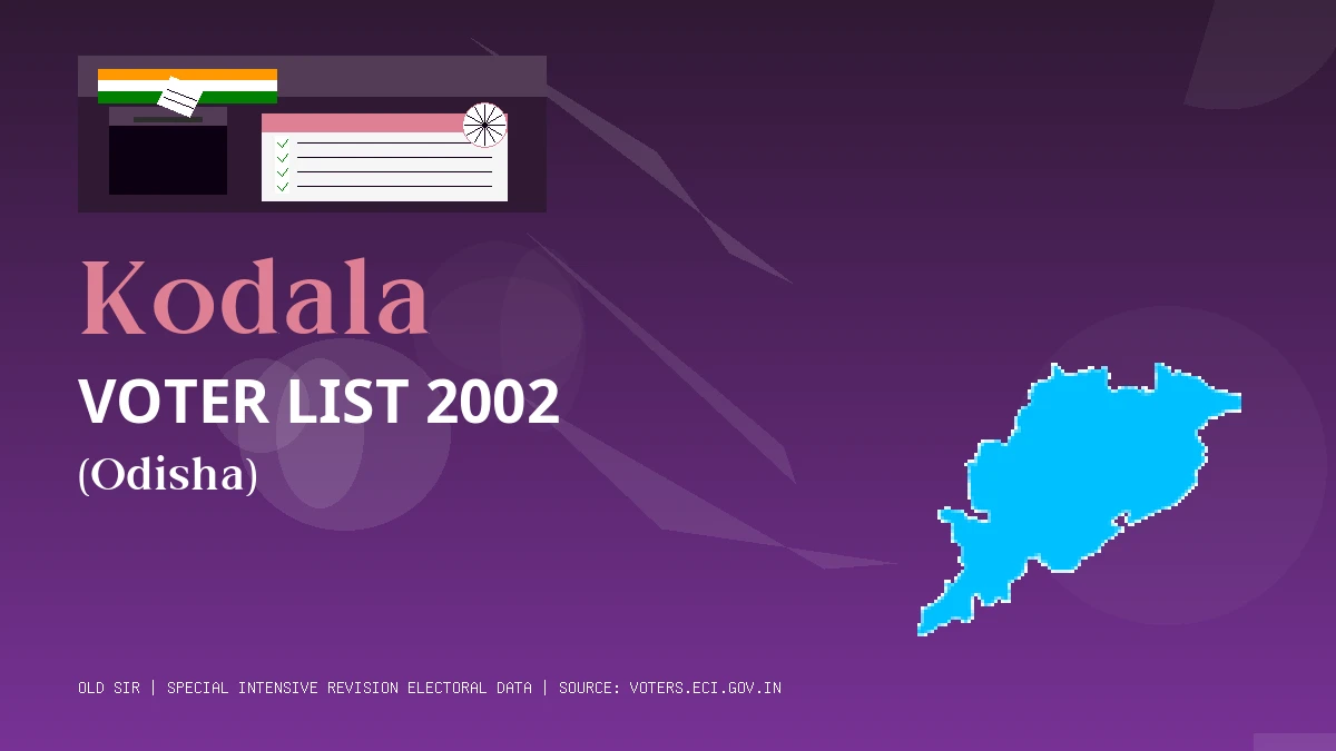 Kodala Voter List 2002 PDF Download Odisha