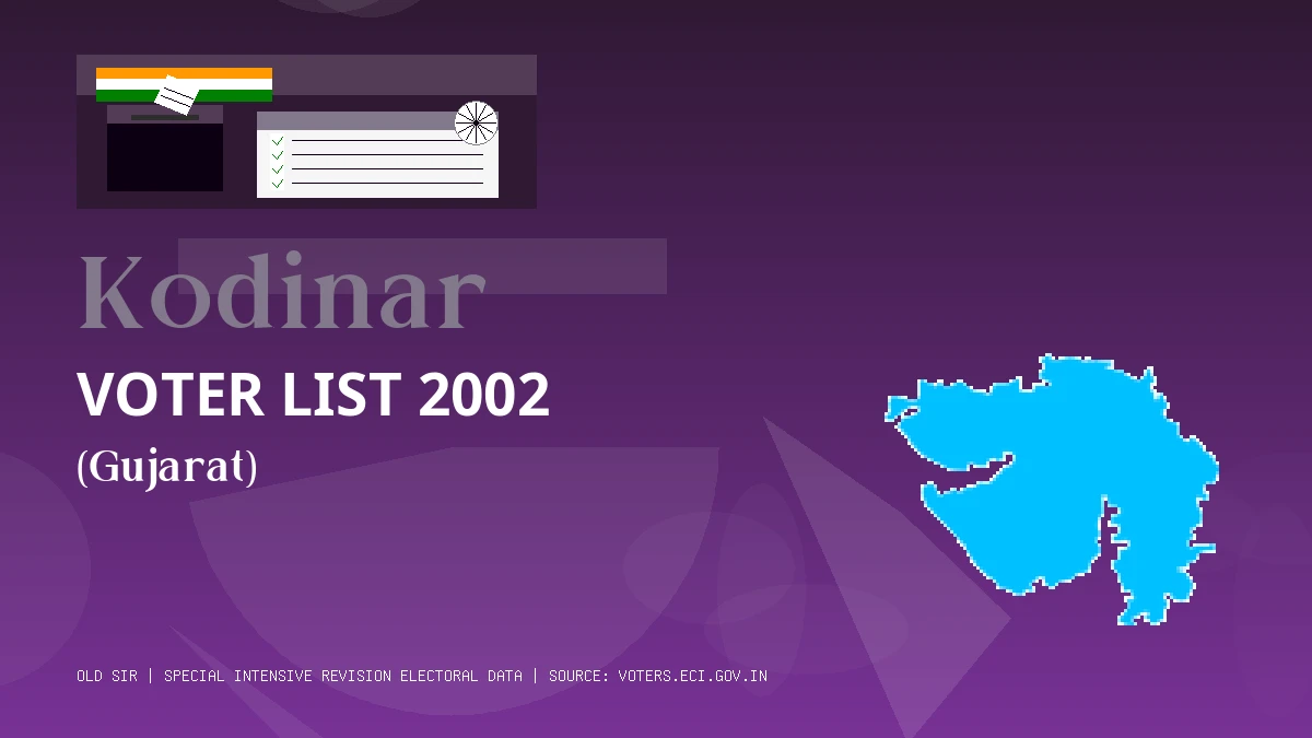 Kodinar Voter List 2002 PDF Download Gujarat