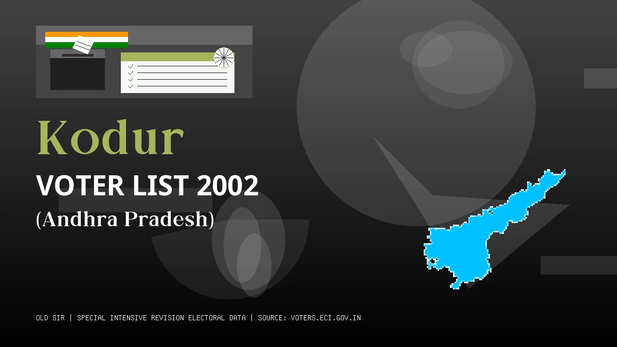 Kodur Voter List 2002 PDF Download Andhra Pradesh