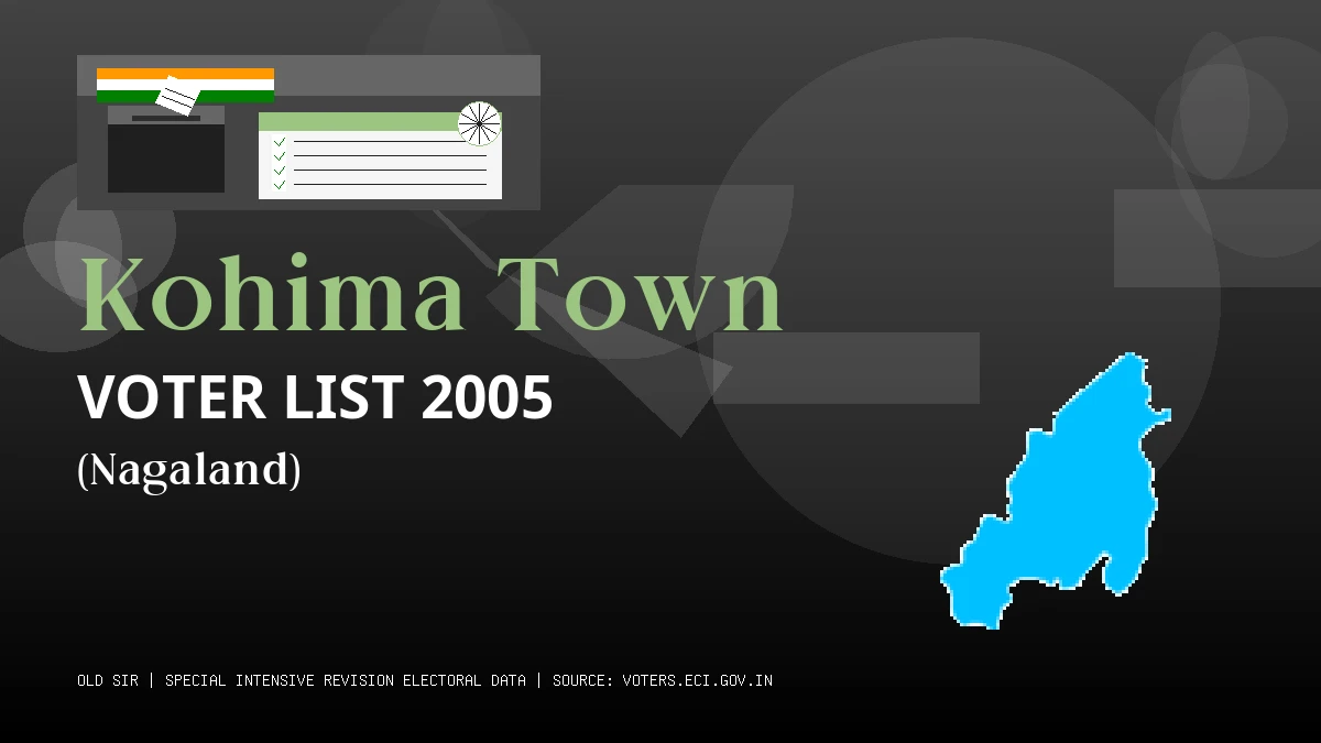 Kohima Town Voter List 2005 PDF Download Nagaland