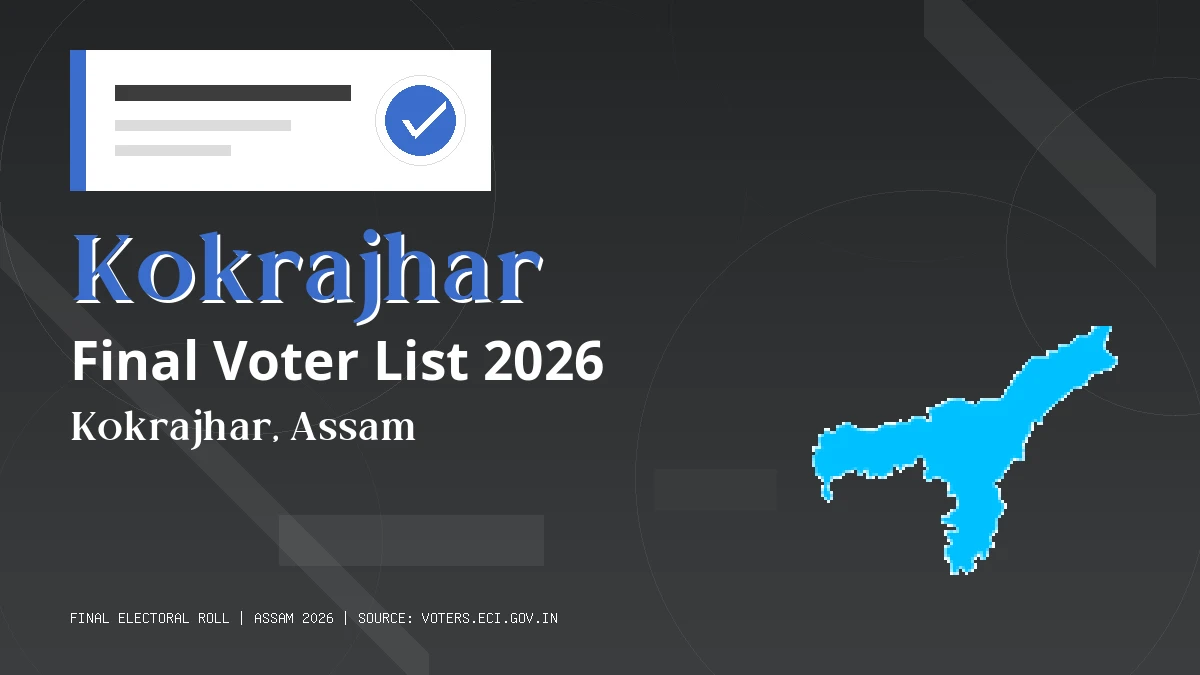 Kokrajhar Final Voter List 2026 Assam