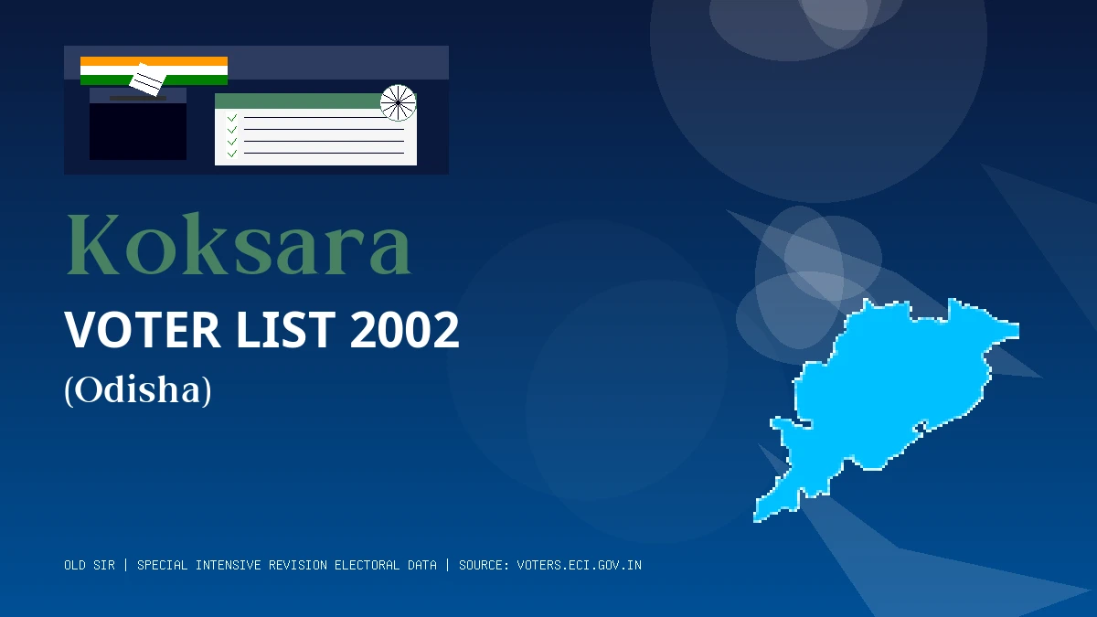 Koksara Voter List 2002 PDF Download Odisha