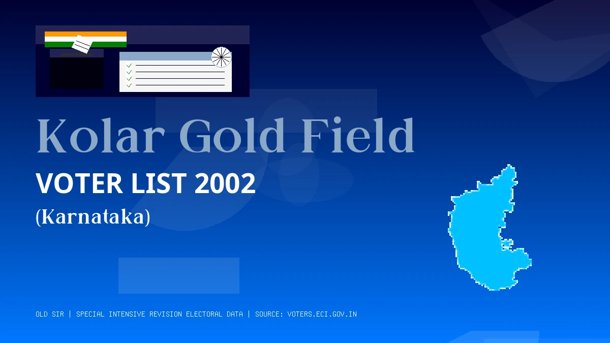 Kolar Gold Field Voter List 2002 PDF Download Karnataka