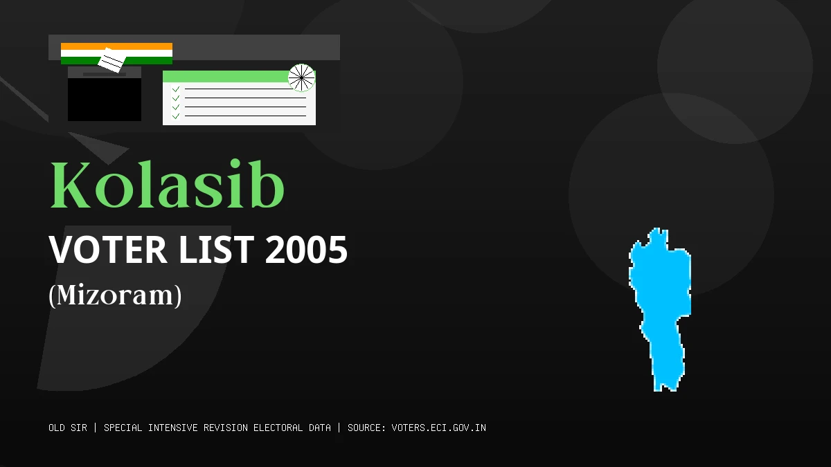 Kolasib Voter List 2005 PDF Download Mizoram