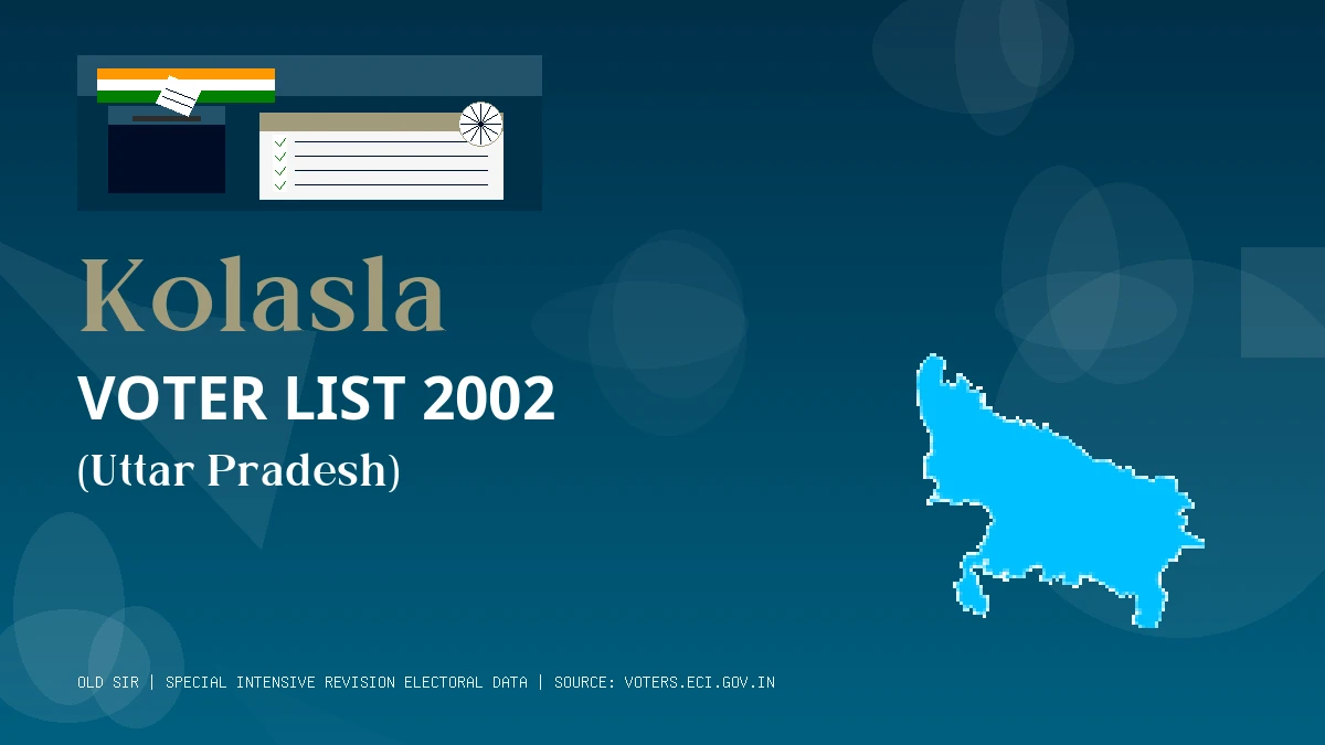 Kolasla Voter List 2002 PDF Download Uttar Pradesh