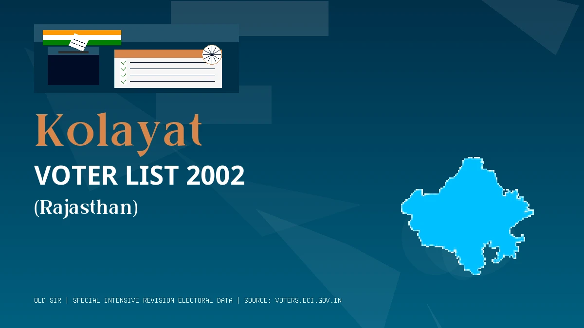 Kolayat Voter List 2002 PDF Download Rajasthan