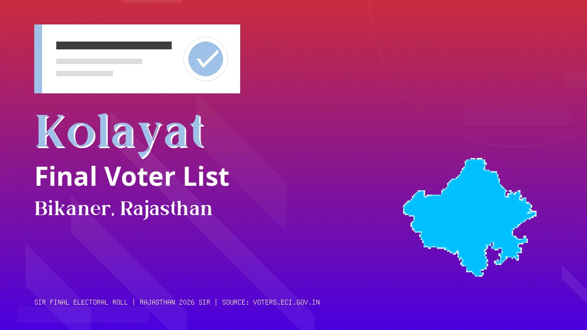 Kolayat Final Voter List Rajasthan
