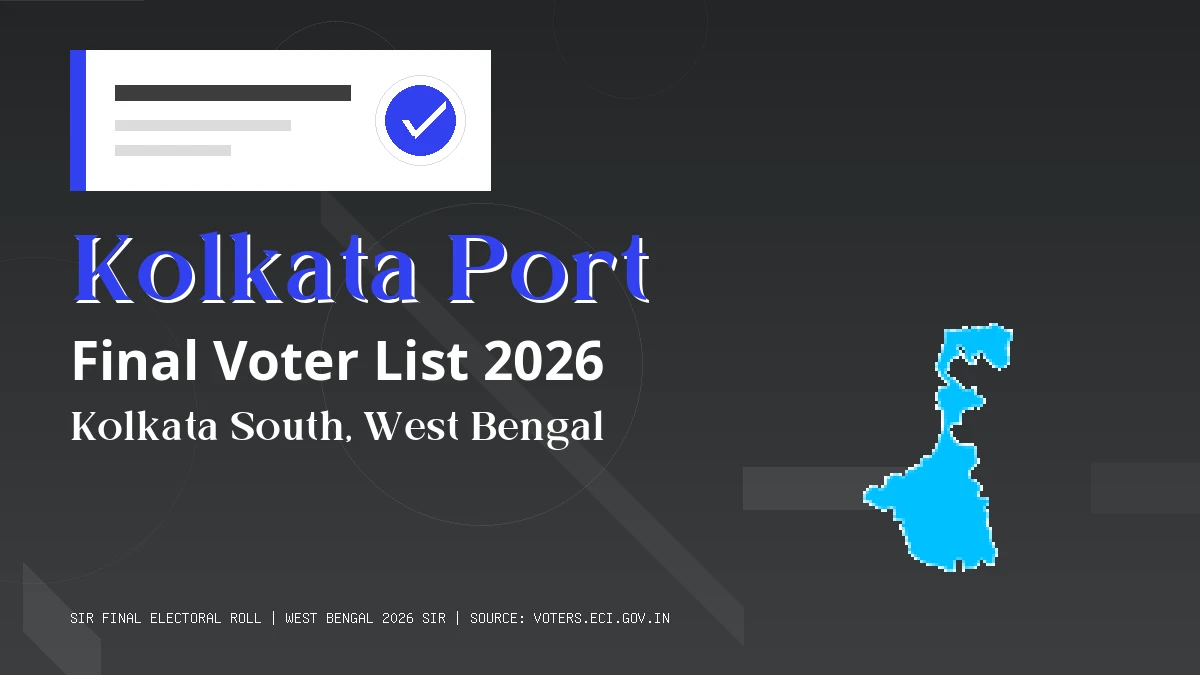 Kolkata Port Final Voter List 2026 West Bengal