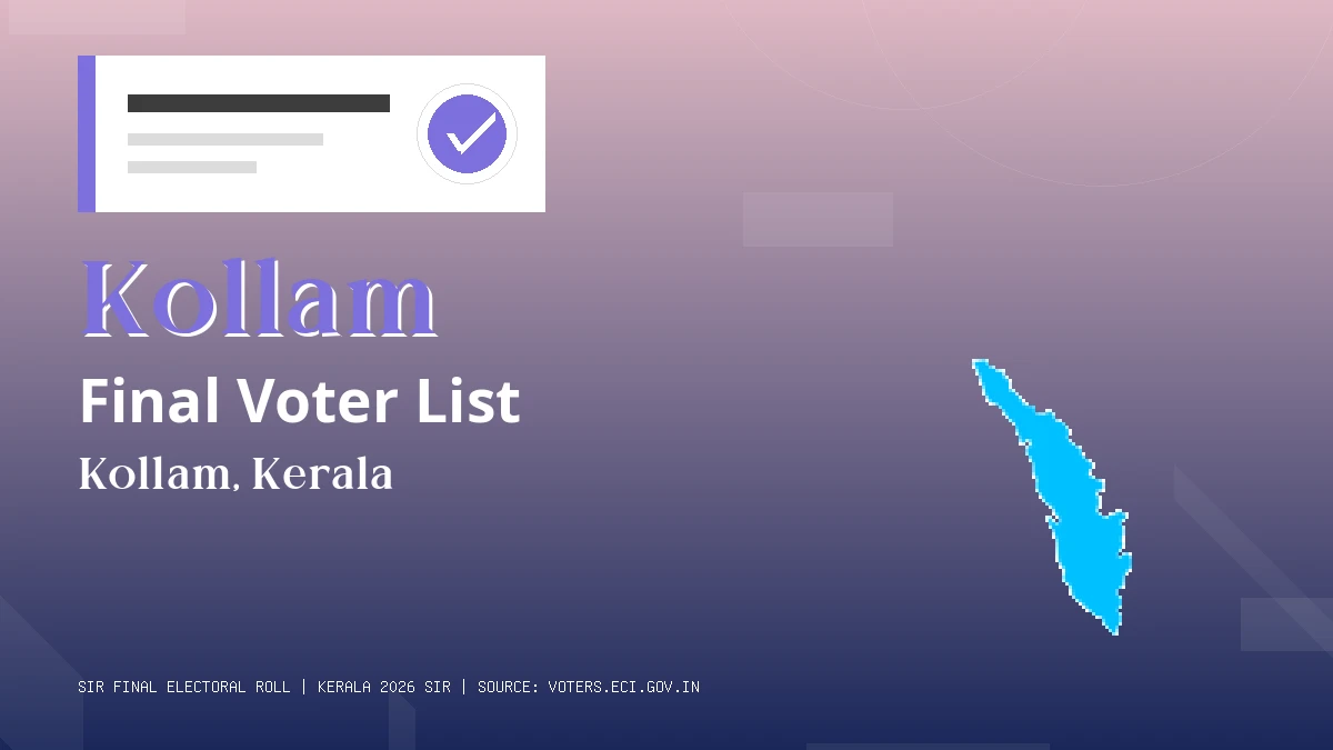 Kollam Final Voter List Kerala