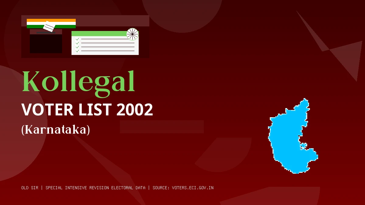 Kollegal Voter List 2002 PDF Download Karnataka