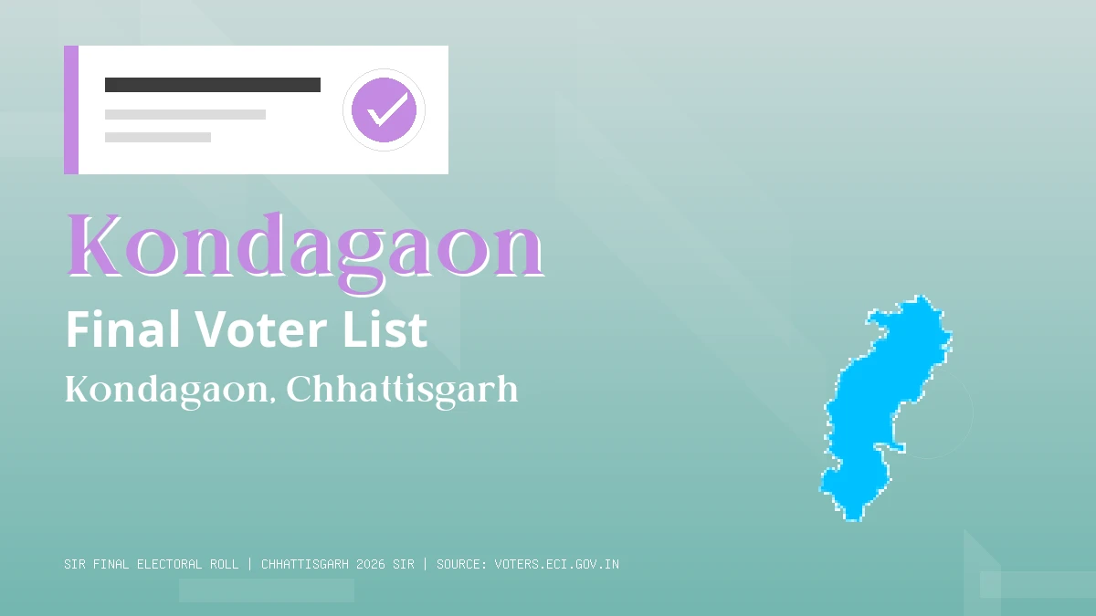 Kondagaon Final Voter List Chhattisgarh