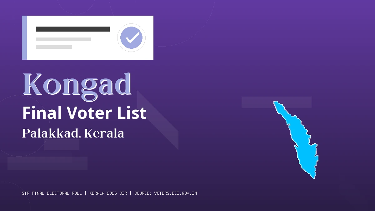 Kongad Final Voter List Kerala