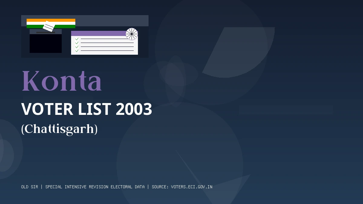 Konta Voter List 2003 PDF Download Chattisgarh