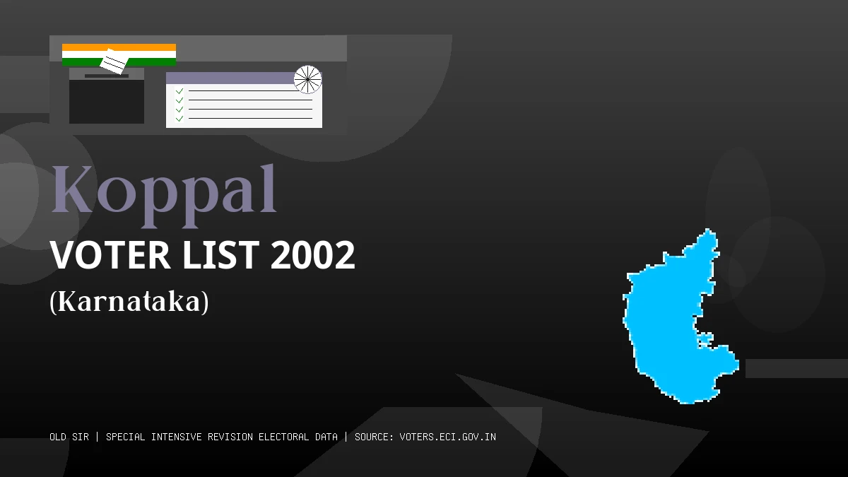 Koppal Voter List 2002 PDF Download Karnataka