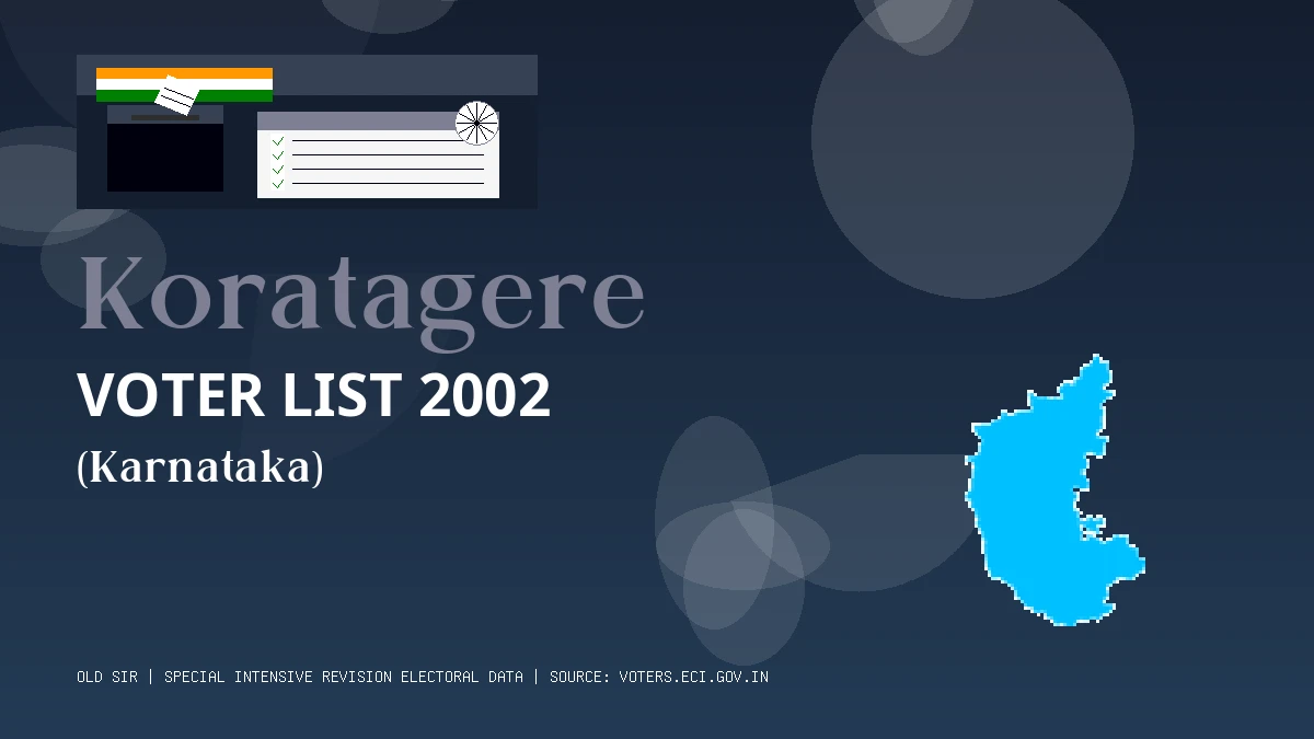Koratagere Voter List 2002 PDF Download Karnataka