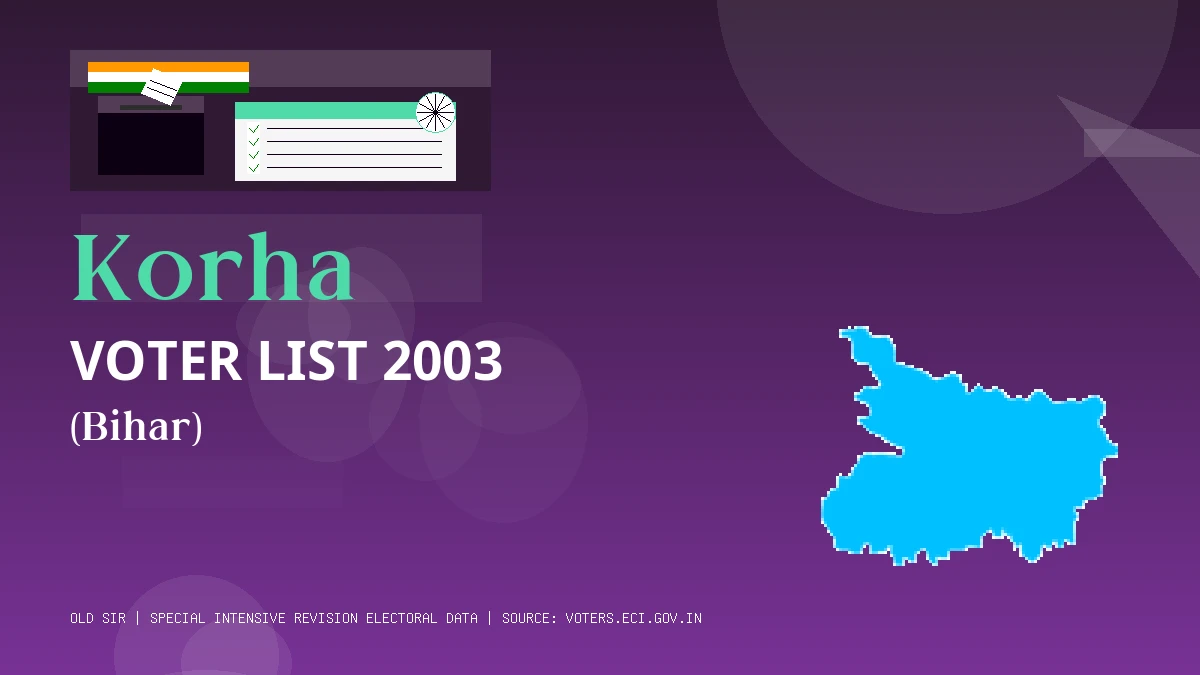 Korha Voter List 2003 PDF Download Bihar