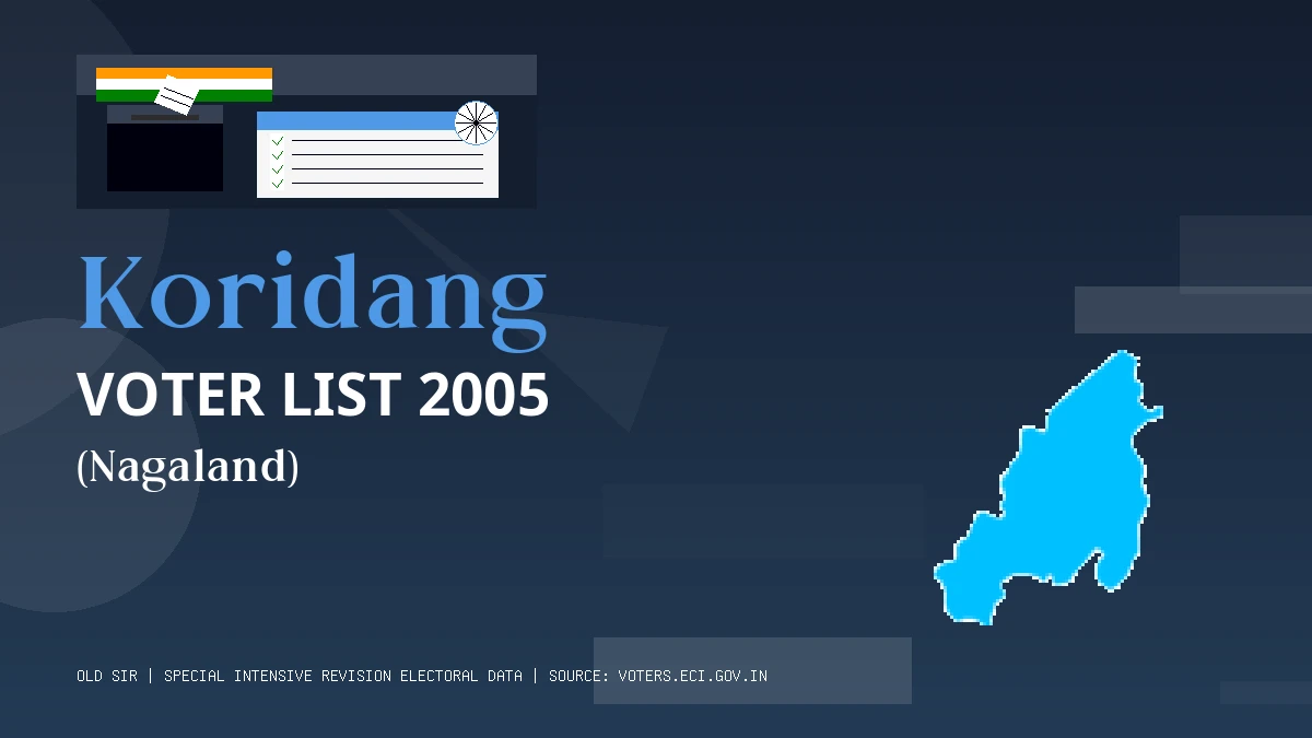 Koridang Voter List 2005 PDF Download Nagaland