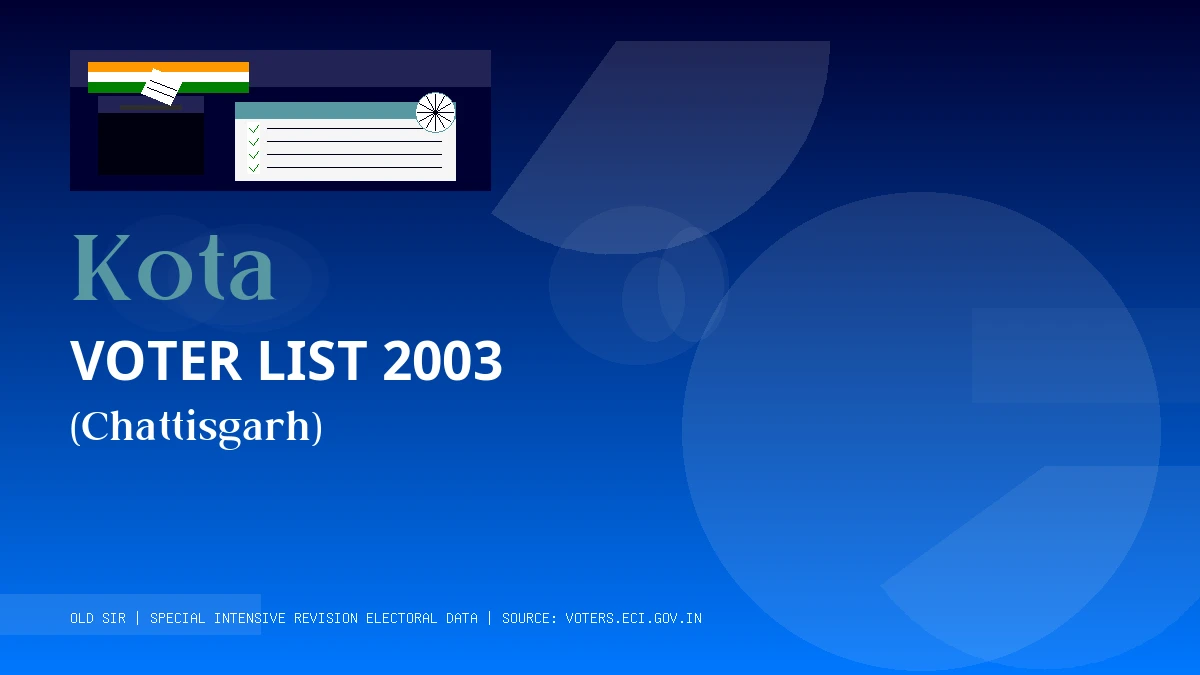 Kota Voter List 2003 PDF Download Chattisgarh