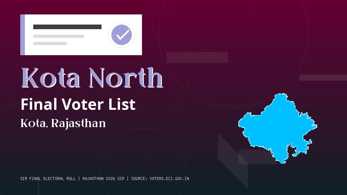 Kota North Final Voter List Rajasthan