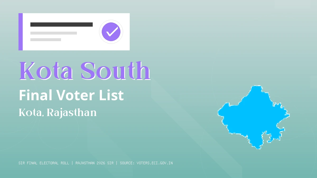 Kota South Final Voter List Rajasthan