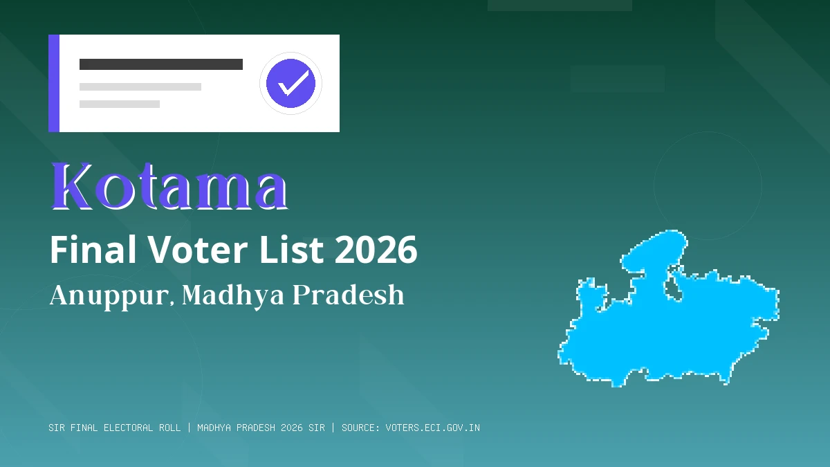 Kotama Final Voter List 2026 Madhya Pradesh