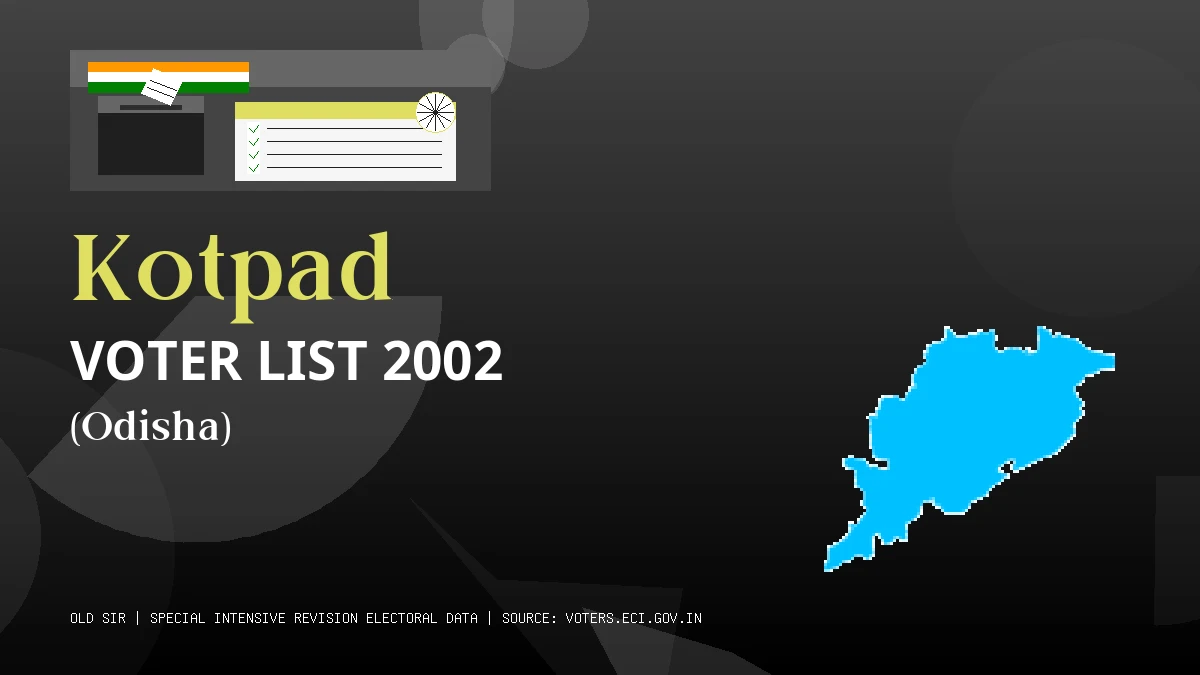 Kotpad Voter List 2002 PDF Download Odisha