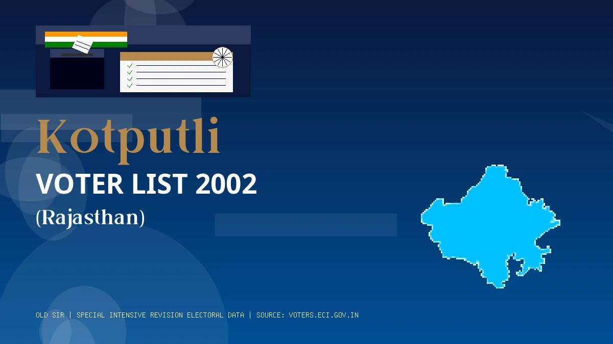 Kotputli Voter List 2002 PDF Download Rajasthan