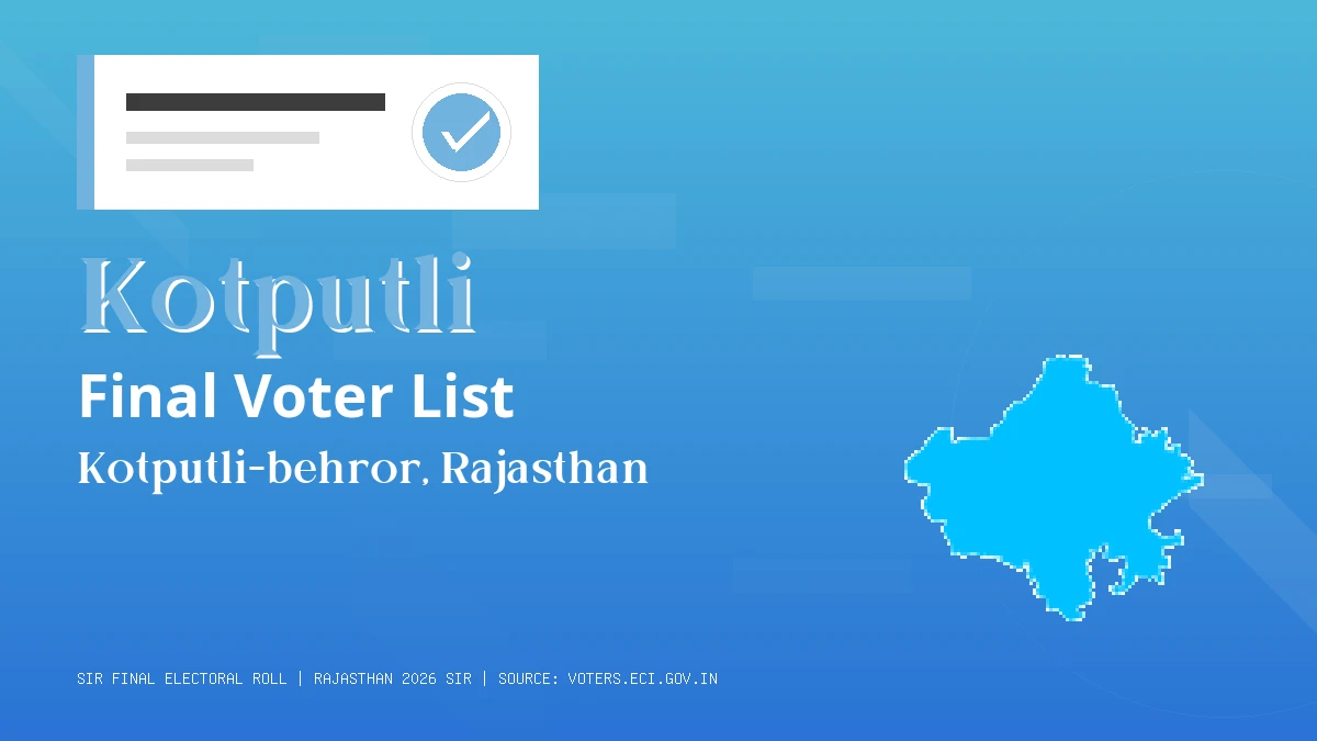 Kotputli Final Voter List Rajasthan