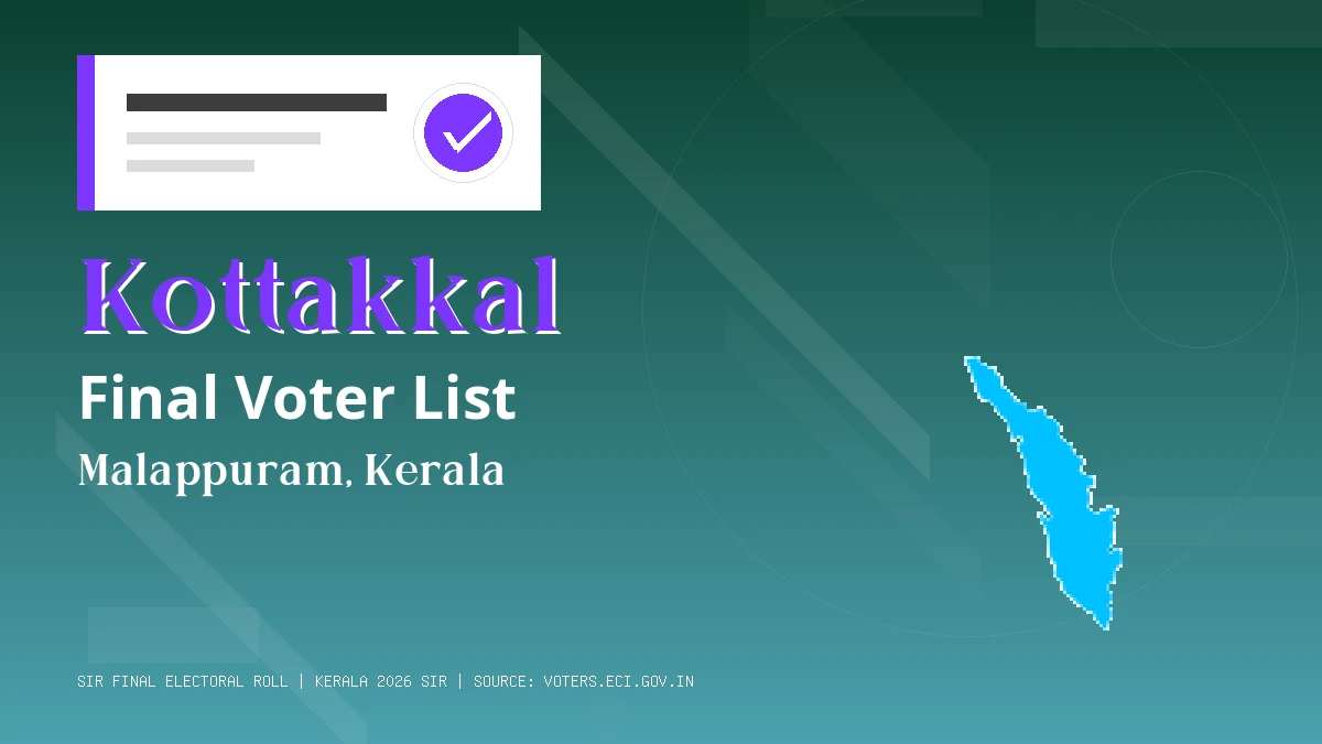 Kottakkal Final Voter List Kerala