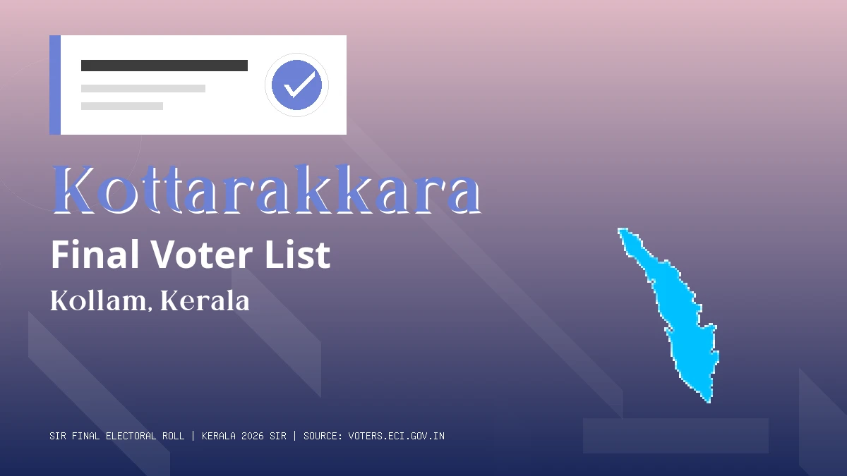 Kottarakkara Final Voter List Kerala