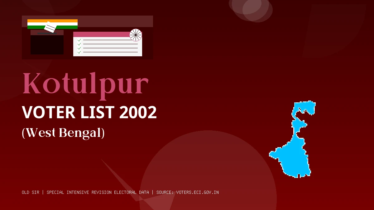 Kotulpur Voter List 2002 PDF Download West Bengal