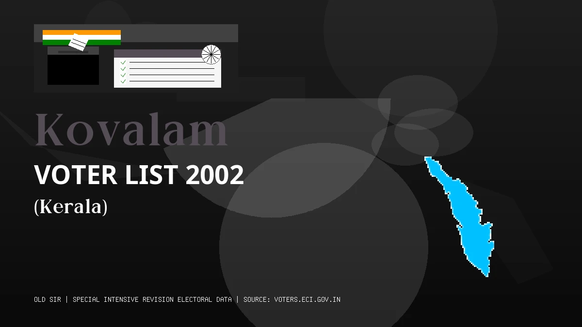 Kovalam Voter List 2002 PDF Download Kerala