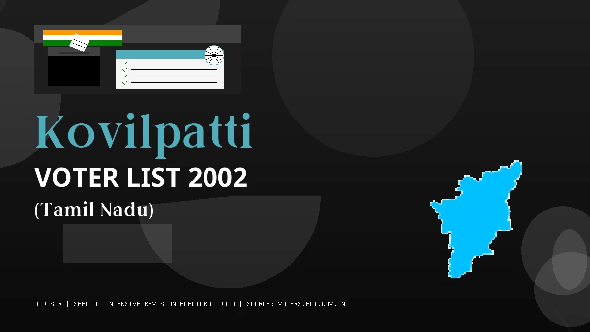 Kovilpatti Voter List 2002 PDF Download Tamil Nadu