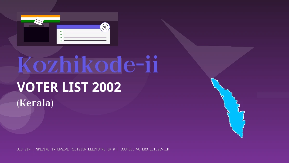 Kozhikode-ii Voter List 2002 PDF Download Kerala