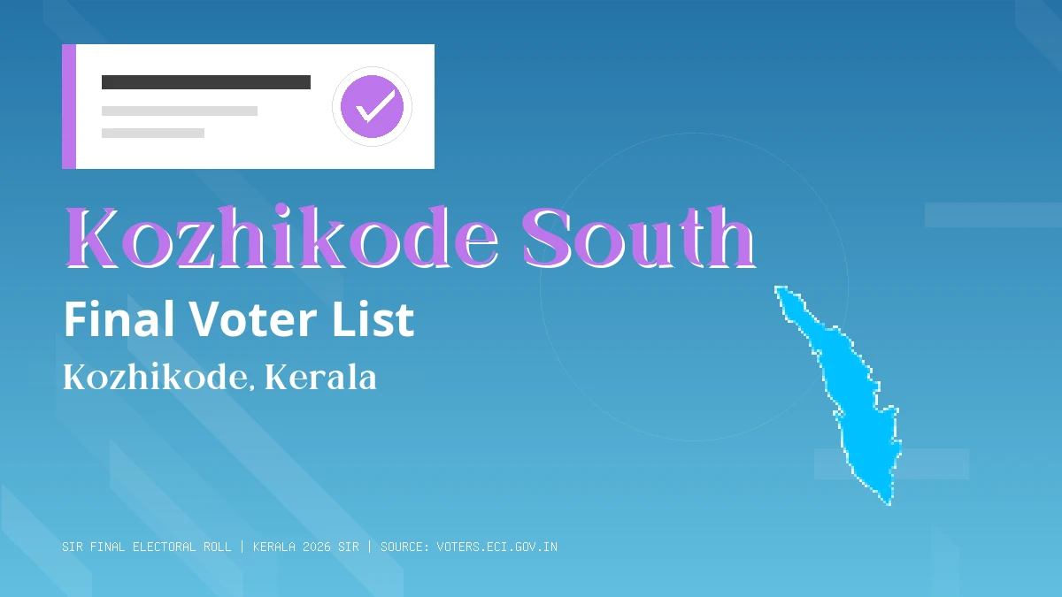 Kozhikode South Final Voter List Kerala