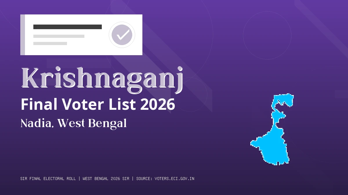 Krishnaganj Final Voter List 2026 West Bengal