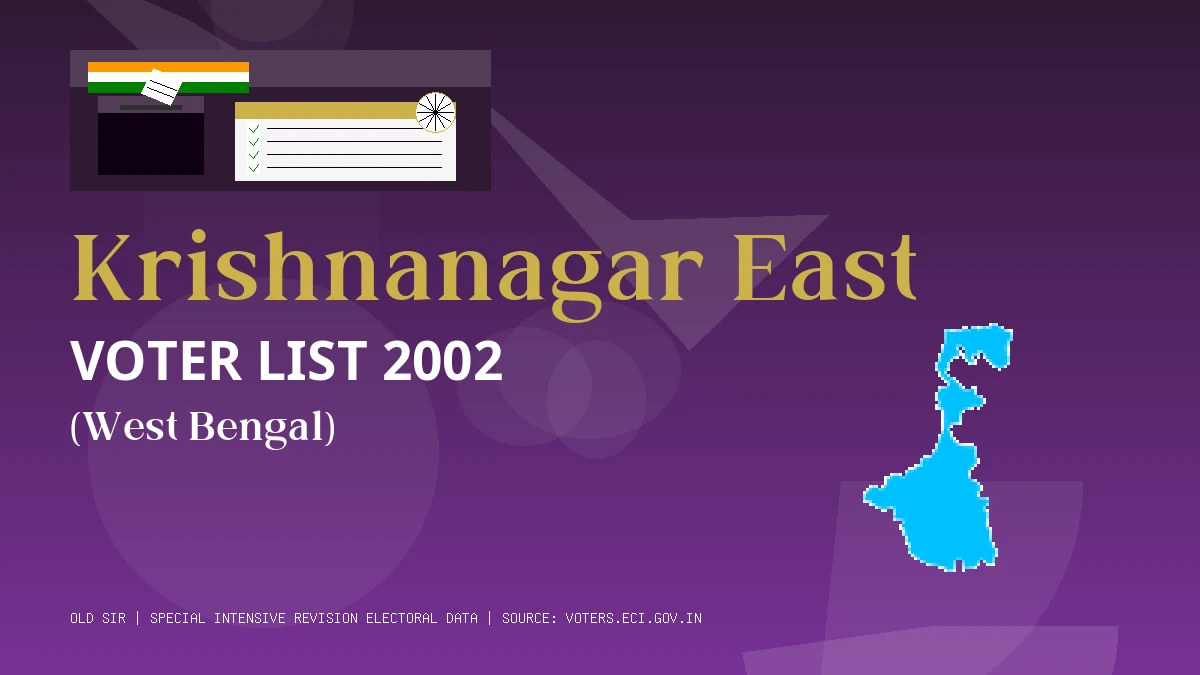 Krishnanagar East Voter List 2002 PDF Download West Bengal