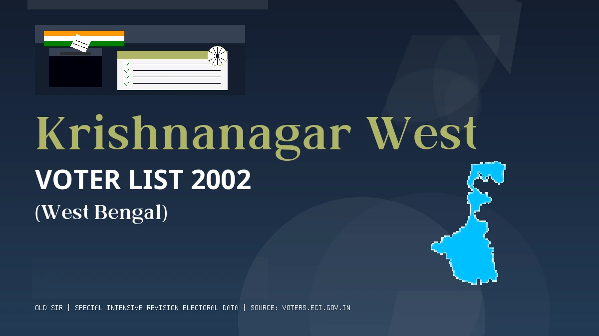 Krishnanagar West Voter List 2002 PDF Download West Bengal