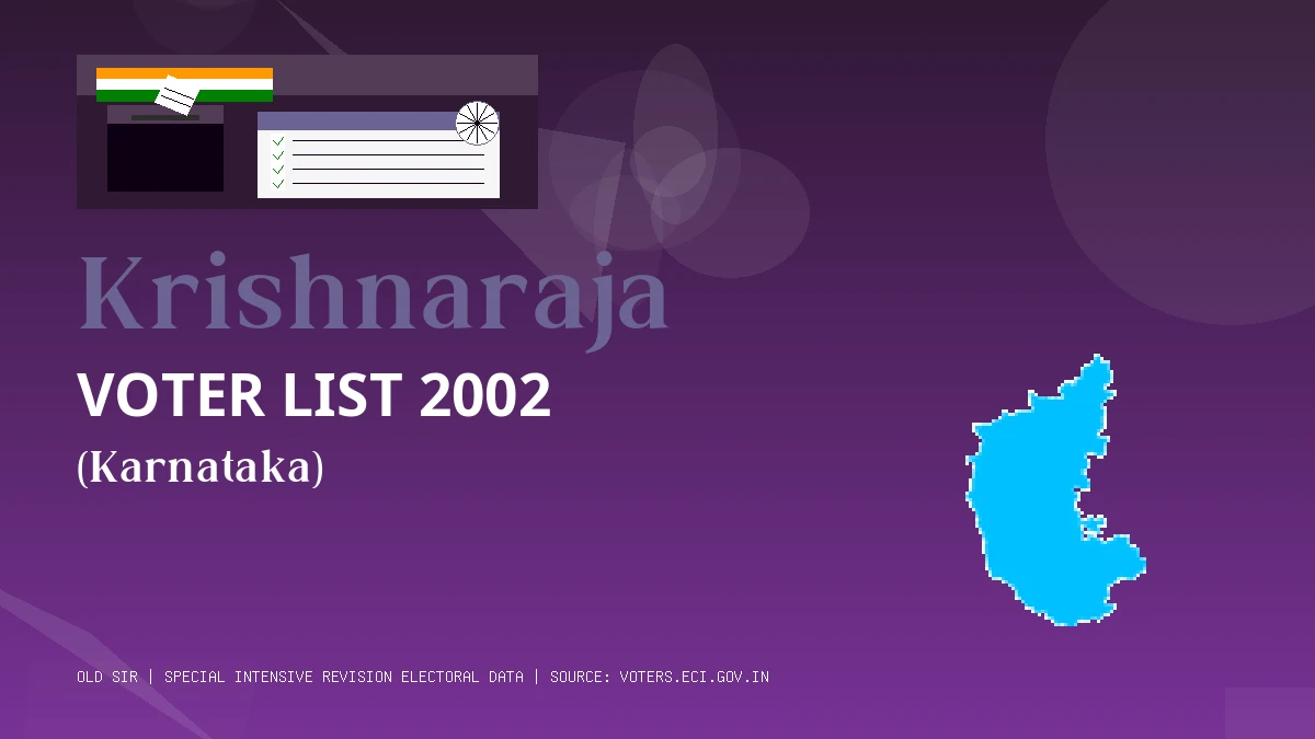 Krishnaraja Voter List 2002 PDF Download Karnataka