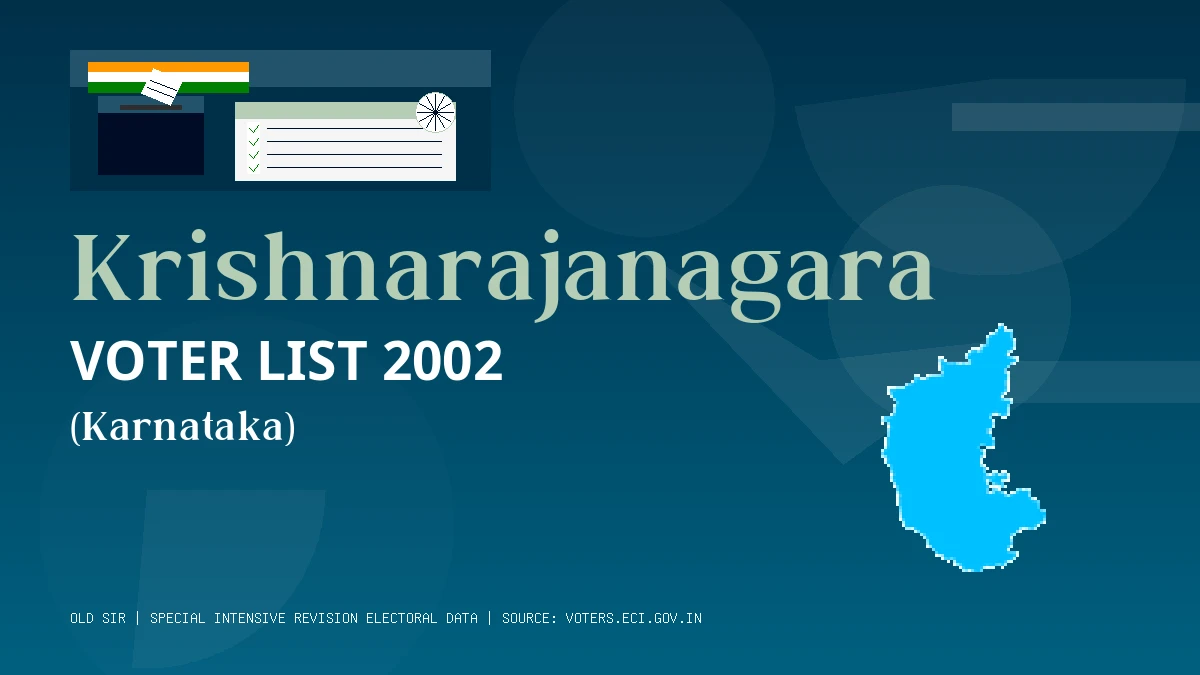Krishnarajanagara Voter List 2002 PDF Download Karnataka