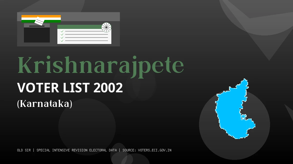 Krishnarajpete Voter List 2002 PDF Download Karnataka