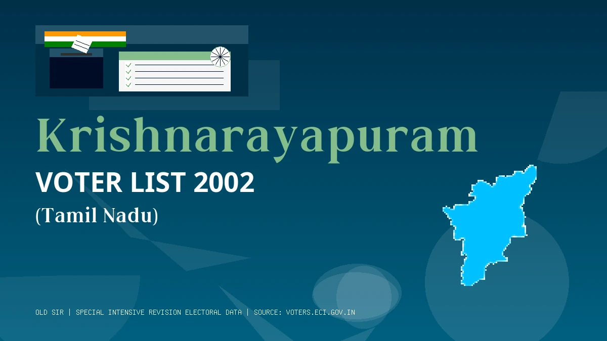Krishnarayapuram Voter List 2002 PDF Download Tamil Nadu