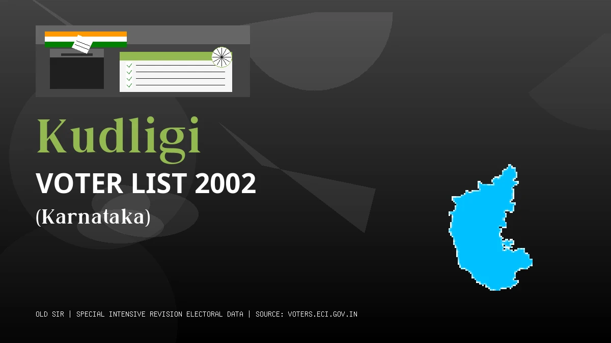 Kudligi Voter List 2002 PDF Download Karnataka